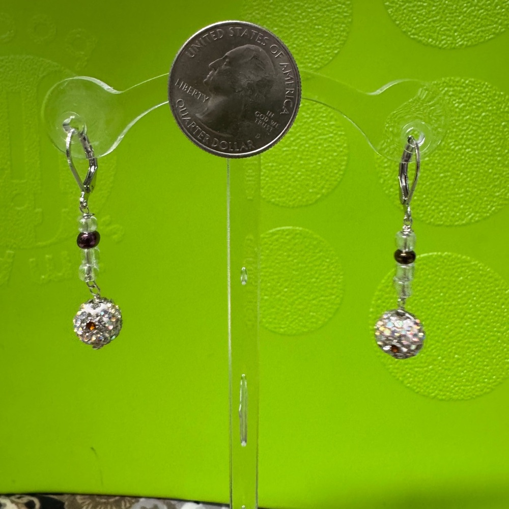 Elegant Silver and Purple Dangle Earrings